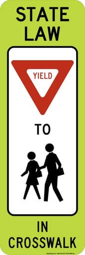 State Law Yield to Pedestrians in Crosswalk In-Street, MUTCD