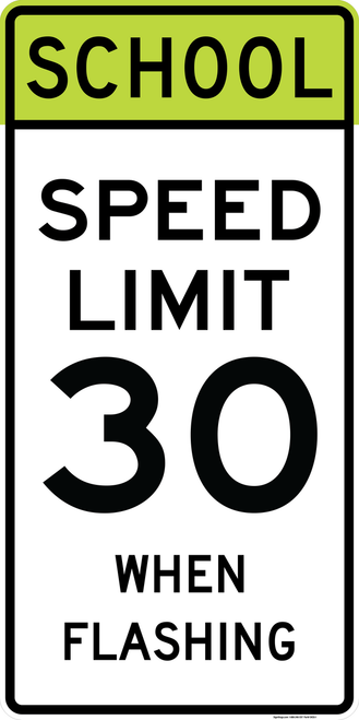 School Speed Limit 30 MPH When Flashing Sign,  MUTCD School