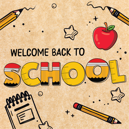 Welcome Back to School (Square) Pencil Banner