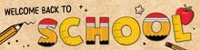 Welcome Back to School (Horizontal) Pencil Banner (Part#: BAN1012)