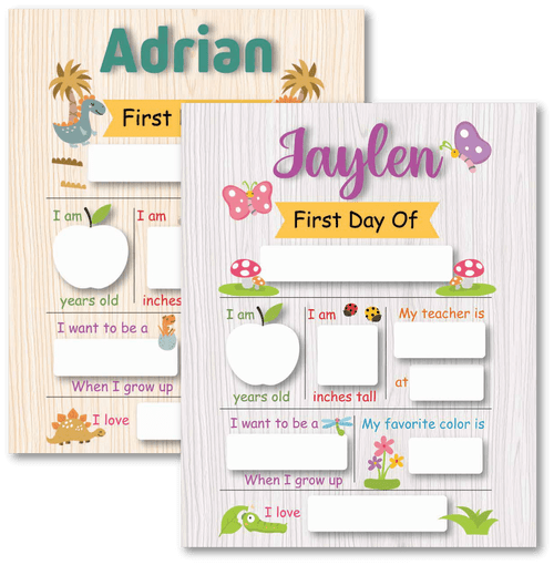 Personalized First Day Of School Boards