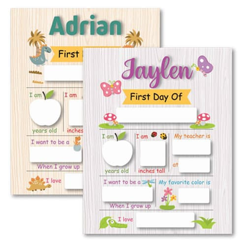 Personalized First Day Of (Enter Grade) (Part#: SCH-SGN-01)