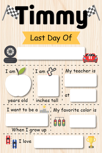 Personalized Last Day Of (Enter Grade) (Part#: SCH-SGN-02) - Light Wood