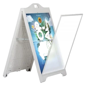 Rolling Street A-Frame Stand Fits 24"x36" (With Lens) (Part#: STRTFRAME-WL)