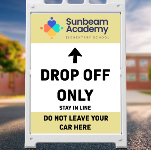 School Drop Off - Customizable Insert, Available in 18"x24" and 24"x36"