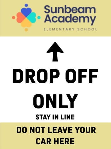School Drop Off - Customizable Insert (Part#: SGN1001)