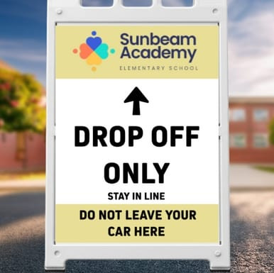School Drop Off - Customizable Insert (Part#: SGN1001)