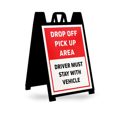 Drop-Off / Pick-Up Area Driver Must Stay With Vehicle Sign Insert