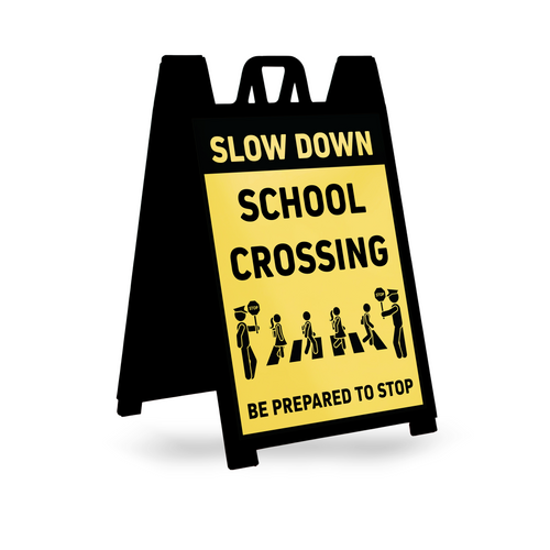 Slow Down School Crossing Be Prepared To Stop Sign Insert