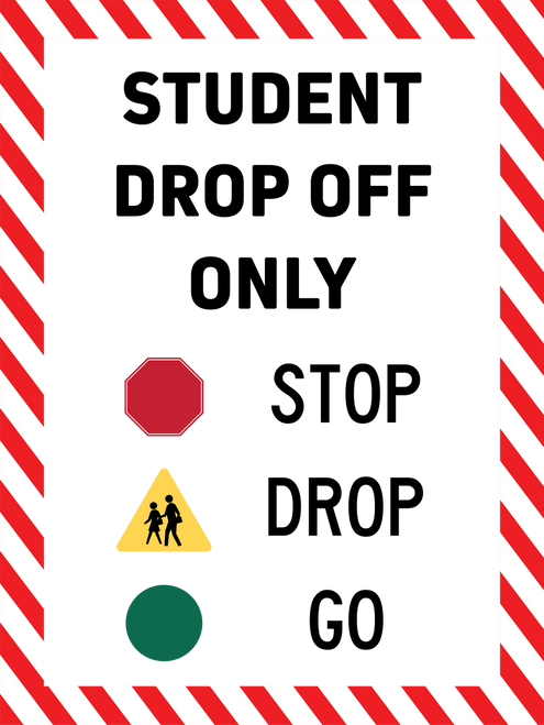 Stop Drop Go School Traffic A-Frame Sign Insert - 18x24