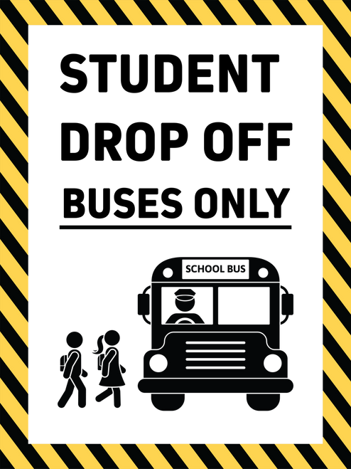 School Bus Drop Off Only A-Frame Sign Insert - 18x24