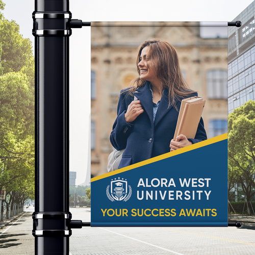 University Pole Pocket Front Template, 18oz Banner