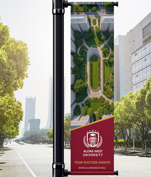 University Pole Pocket Front Template, 18oz Banner