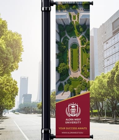 University Style Pole Pocket Front Template, 18oz Banner (Part#: PLPKT5)