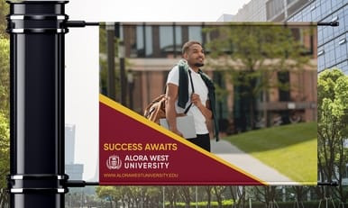 University Pole Pocket Front Template, 18oz Banner (Part#: PLPKT5)