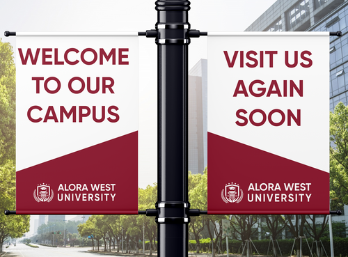 University Pole Pocket Double Sided Pair, 18 oz Banner