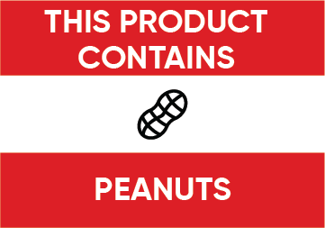 This Product Contains: Peanuts, Food  Safety Sign
