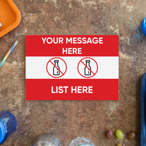 Customizable Food Safety Card – Choose 1 to 3 Restricted Ingredients & Custom Message