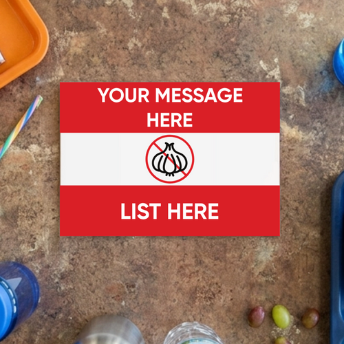Customizable Food Safety Card – Choose 1 to 3 Restricted Ingredients & Custom Message