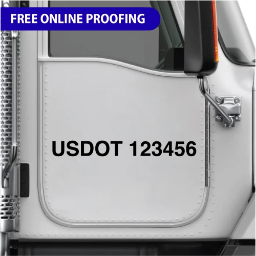 "Custom USDOT Lettering & Numbering Decal" (Part#: USDOT-VINYL)