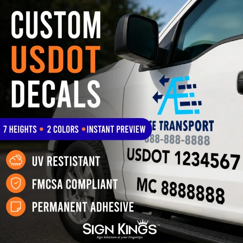 "Custom USDOT Lettering & Numbering Decal" (Part#: USDOT-VINYL)