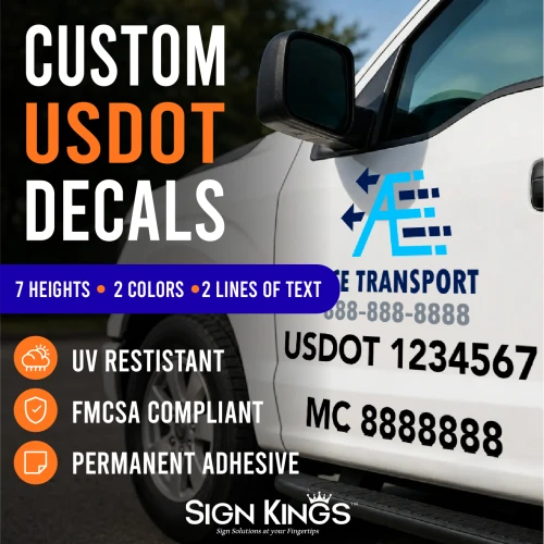 "Custom USDOT Cut Vinyl Decal – 2 Lines (24" Width Max) (Part#: USDOT-2 Line)