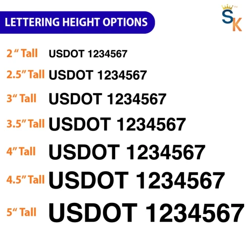 "Custom USDOT Cut Vinyl Decal – 2 Lines (24" Width Max) (Part#: USDOT-3Line) - Lettering Height