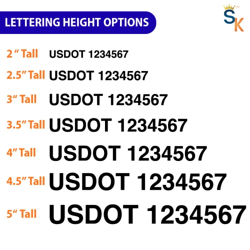 "Custom Printed USDOT Vehicle Magnet (Horizontal)" (Part#: MGNT-1) - Letter Height