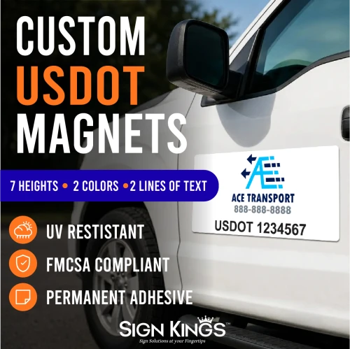 "Custom Printed USDOT Vehicle Magnet (Horizontal)" (Part#: MGNT-1)