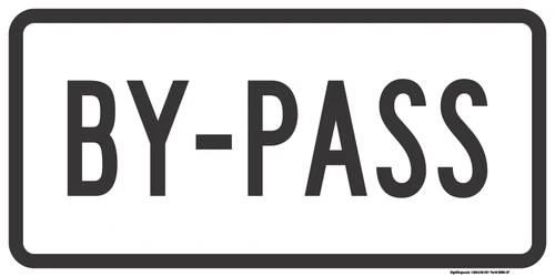 "By-Pass Auxiliary Plaque, MUTCD Sign" (Part#: SKM4-2P), 24x12, 36x18, White / Black (U.S. & State Routes)
