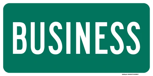 "Business Auxiliary Plaque, MUTCD Sign" (Part#: SKM4-3P), 12x6,24x12, 36x18, Green / White (Bicycle / Guide)