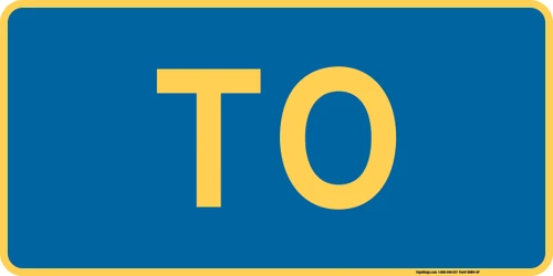 "To Auxiliary Plaque, MUTCD Sign" (Part#: SKM4-5P), 24x12, 36x18, Blue / Yellow (County Routes)
