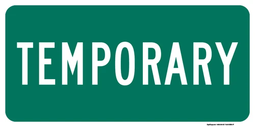 ""Temporary Auxiliary Plaque, MUTCD Sign" (Part#: SKM4-7aP), 12x6,24x12, 36x18, Green / White (Bicycle / Guide)