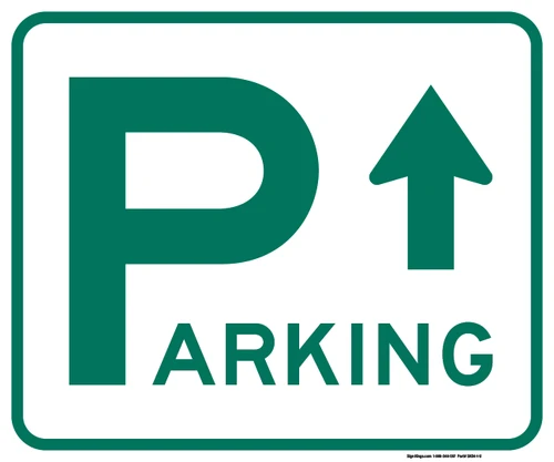 "Parking Area Directional Sign (Up Arrow), MUTCD Sign" (Part#: SKD4-1-U), 18x15