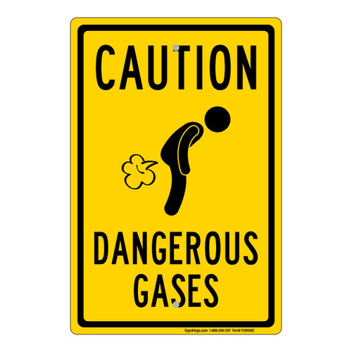 "Caution Dangerous Gases", Novelty Sign (Part#: FUN1062)