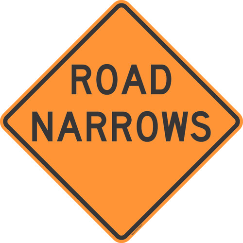 "Road Narrows Warning Sign (TTC), MUTCD Sign" (Part#: SKW5-1-TTC)