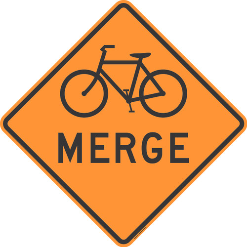"Bicycles Merge Warning Sign (TTC), MUTCD Sign" (Part#: SKW9-5a-TTC)