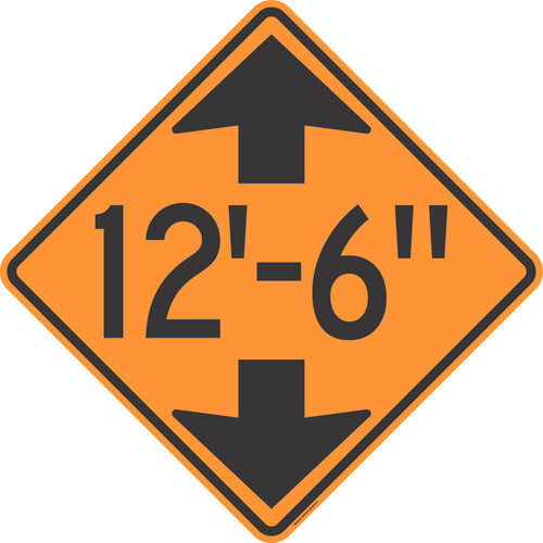 "Low Clearance Advance Warning Sign (TTC), MUTCD Sign" (Part#: SKW12-2-TTC)