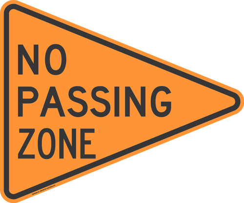 "No Passing Zone Warning Sign (TTC), MUTCD Sign" (Part#: SKW14-3-TTC)