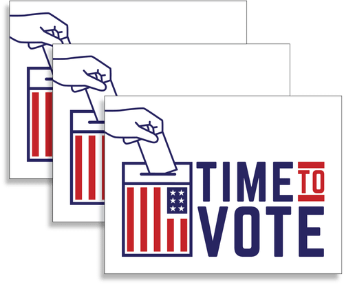 3 Pack 24x18 Corrugated Plastic Yard Sign Time To Vote With Step Stake (Part#: YRD1026-3)