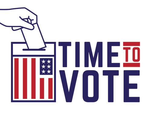 5 Pack 24x18 Corrugated Plastic Yard Sign Time To Vote With Step Stake (Part#: YRD1026-5)