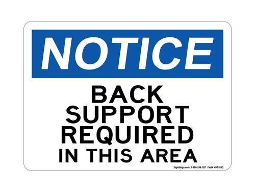 Back Support Required in This Area
