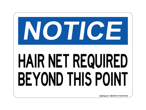 Hair Net Required Beyond this Point Hair Net Required Beyond this Point