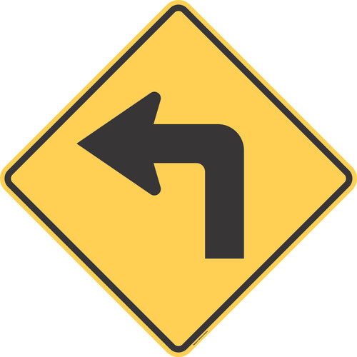 "Left Turn", MTUCD Warning Sign (Part#: SKW1-1L)