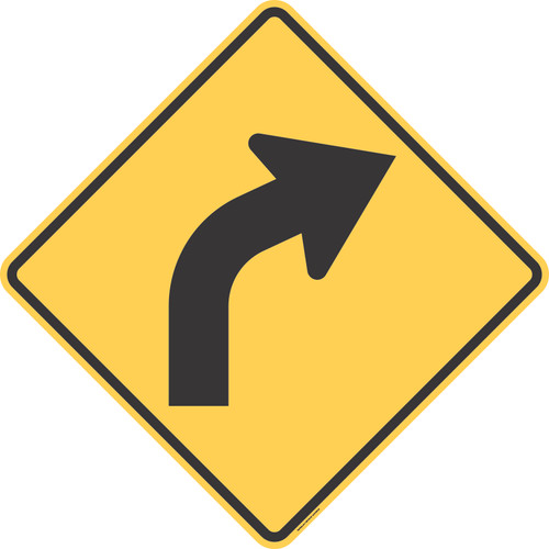 "Right Curve", MTUCD Warning Sign (Part#: SKW1-2L)