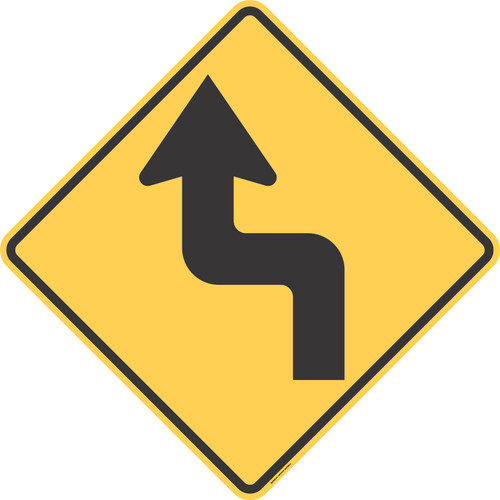 "Left Reverse Turn," MUTCD Warning Sign (Part#: SKW1-3L)