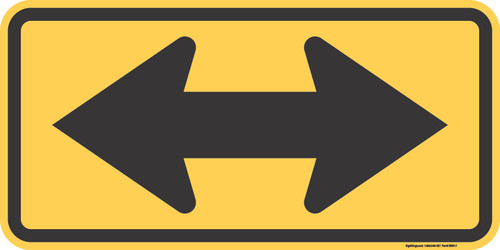 "Two Direction Arrow," MUTCD Warning Sign (Part#: SKW1-7)