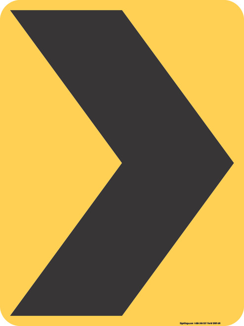 "Chevron Right," MUTCD Warning Sign (Part#: SKW1-8R)