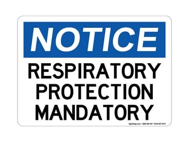 Respiratory Protection Required, OSHA Notice Sign (Part#: NOT1099)