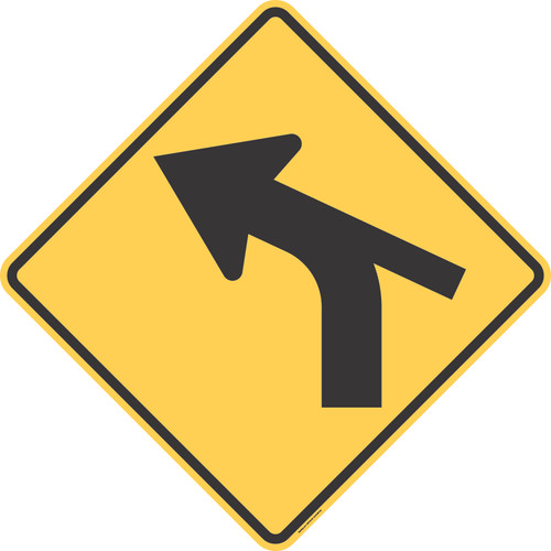 "Curve Into Minor Street Left," MUTCD Warning Sign (Part#: SKW1-10cL)